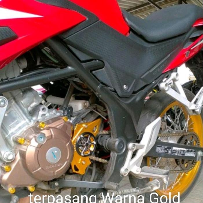 Cover gear Variasi Censi Motor Pnp CB150R CBR150R Sonic  pnp - Gold, Cover Gear Cnc
