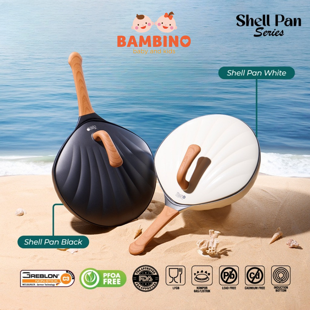 Stein Shell Wok Pan 30cm - Wajan Penggorengan Anti Lengket Lapisan Granit