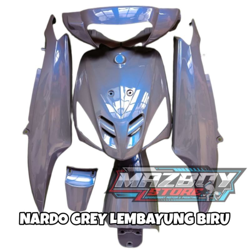 Body halus mio sporty nardo grey lembayung biru || fullset body halus yamaha mio sporty grey lembayu