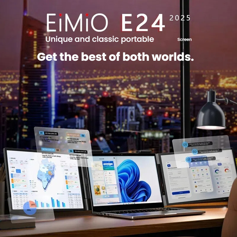 "14 Inch Portable Dual Screen Monitor – Plug & Play Laptop Extender, Secondary Display for Dual/Trip