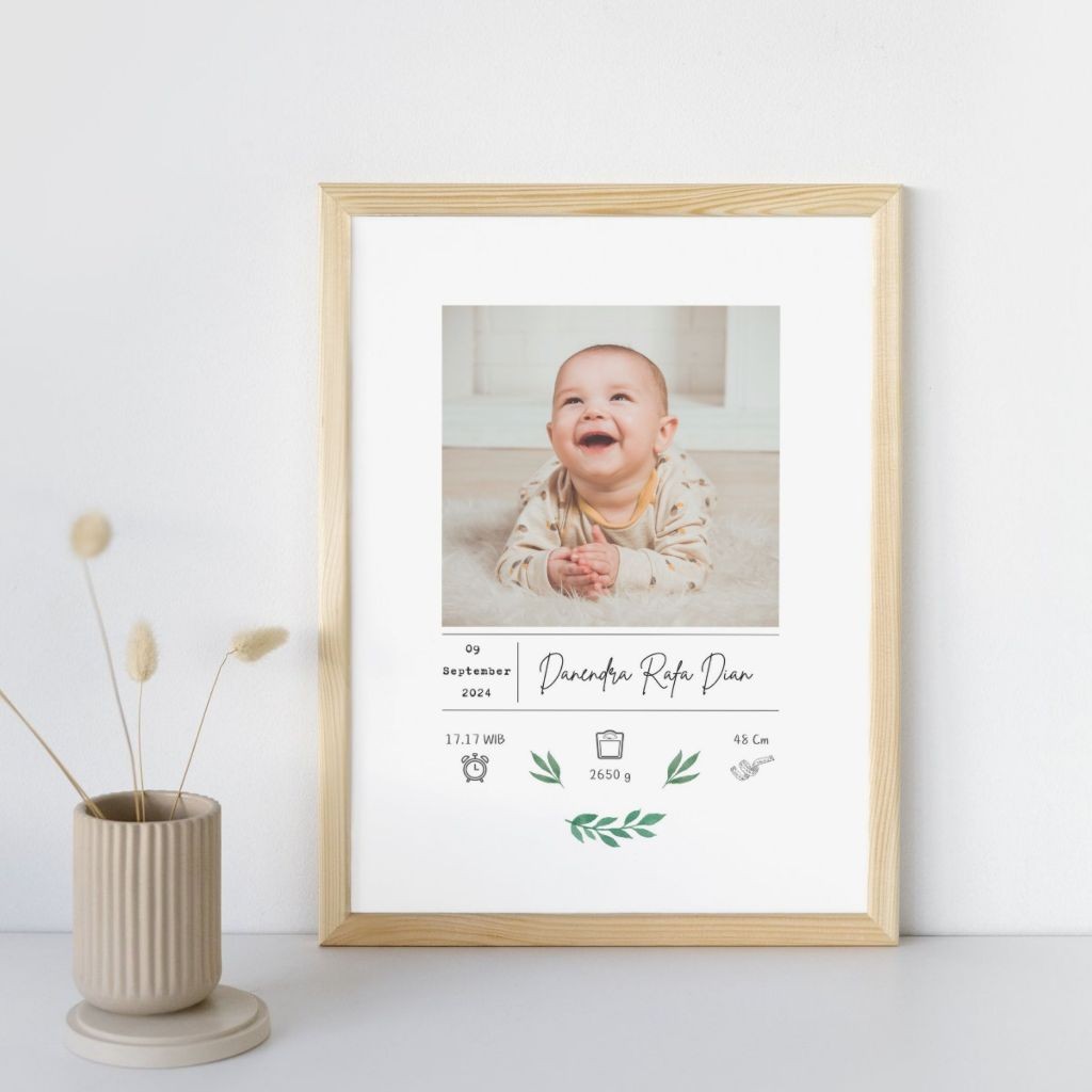 Baby & Kids Corner - Cetak Biodata Bayi Ukuran A4 (21x30 cm) & 12R (30x40 cm) aestetik| Frame biodat