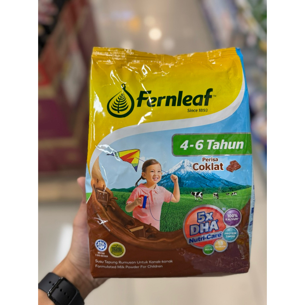 

fernleaf 4-6 tahun susu 5x DHA coklat 850g / Biasa 1.6kg / Biasa 500g