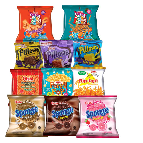 

OISHI SPONGE/POPPY/RINBEE/PILLOWS/SUKY-SUKY RENCENG ALL VARIAN