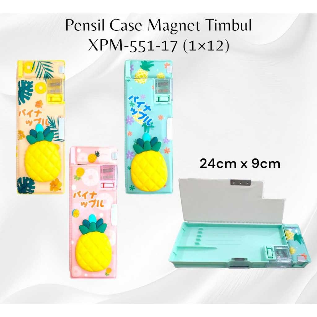 

[SDW] pekanbaru/PENSIL CASE MAGNET TIMBUL /KOTAK PENSIL MOTIF TIMBUL MOTIF CEWK