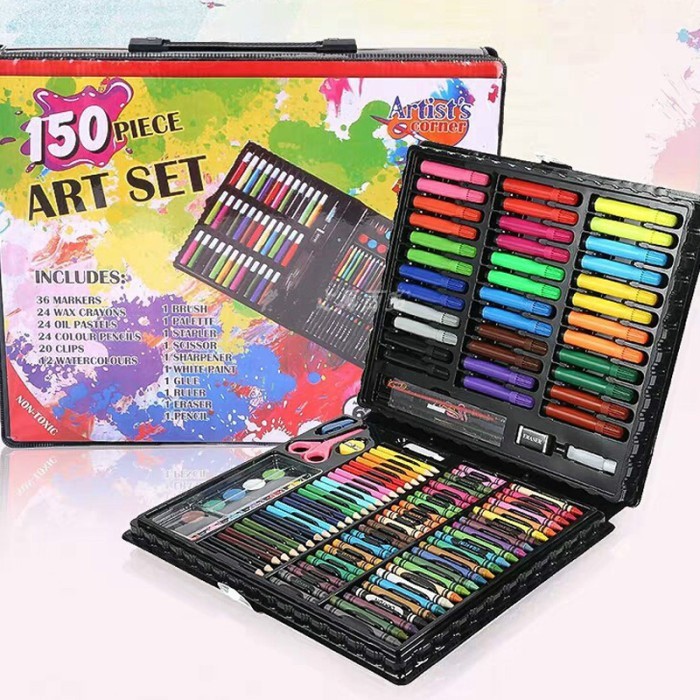 

Set Crayon Spidol Pensil Warna 150pcs Art Colouring Box Anak