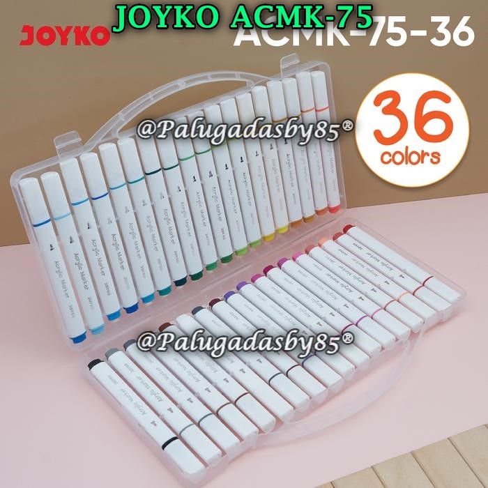 

(1 Set) GROSIR Spidol Akrilik JOYKO ACMK-75-36 36Warna Acrylic Marker Spidol Akrilik ACMK-75 (1 Set)