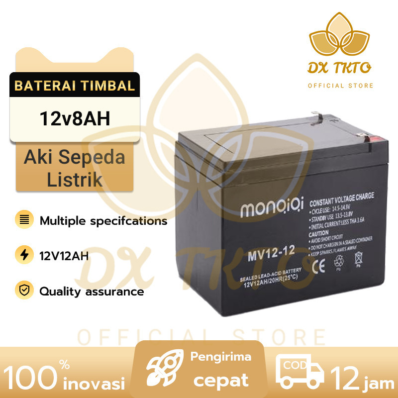 DX TOKO Baterai Kaleng Semprot Baterai Sel Kering 12V 8AH untuk Mobil Mainan Maxstrom MF Motorcyclef