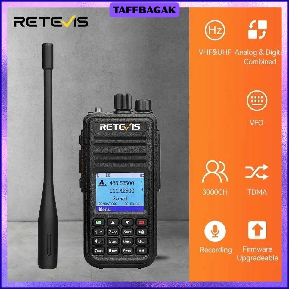 RETEVIS Walkie Talkie Two Way Radio Dual Band Digital Analog 2000mAh - RT3S