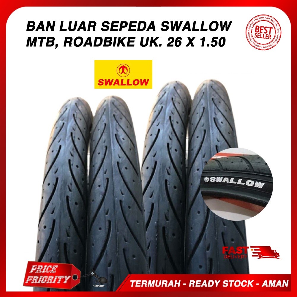 NJMHSHOP Swallow Ban Luar Sepeda MTB 26 x 150 / Ban Luar Swallow 26 x 1.50 Road