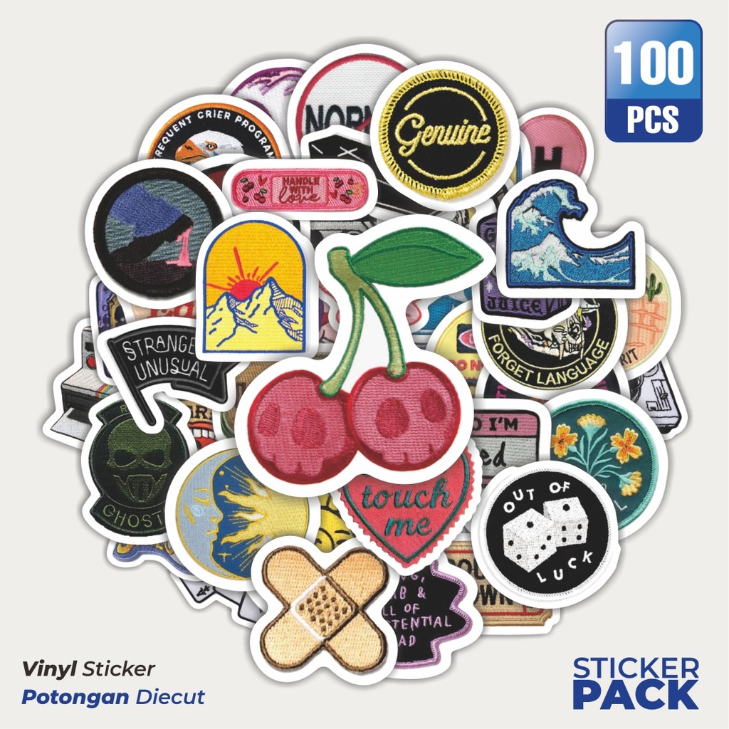 

Super Hemat! 100 PCS Stiker Patch V12 Waterproof Aesthetic- Untuk Laptop, Motor, dan Helm - Paper Stationery Pack