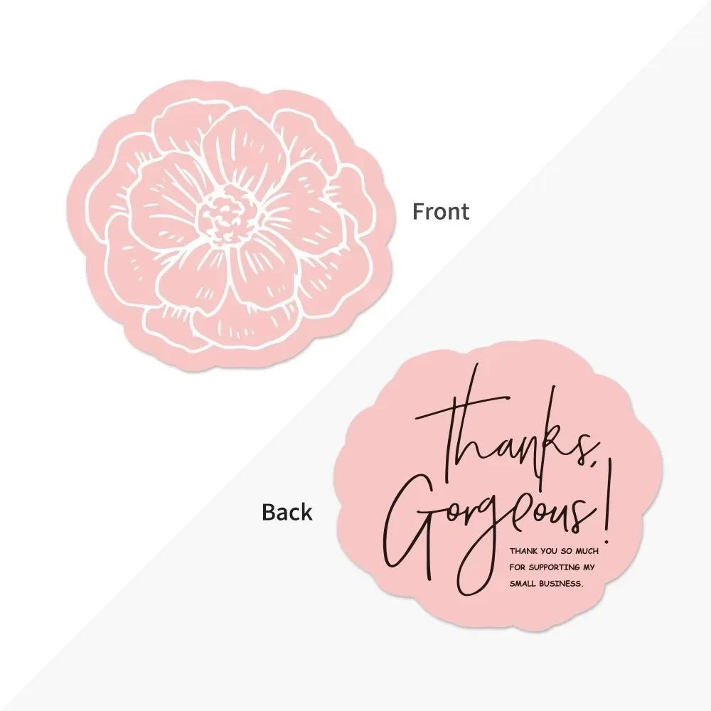 

30pcs Pink Thank You Cards For Small Businesses Gift Packaging Supplies Greeting Label Tags Logo Personalized Custom Printing