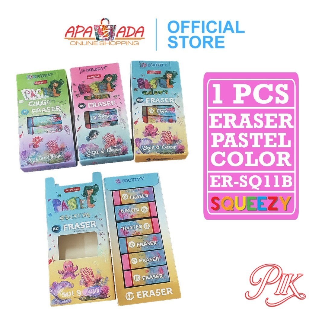

Penghapus Pensil Murah [1 Pcs] / Hapusan 4B Pastel Color / Eraser Pencil ER-SQ11B