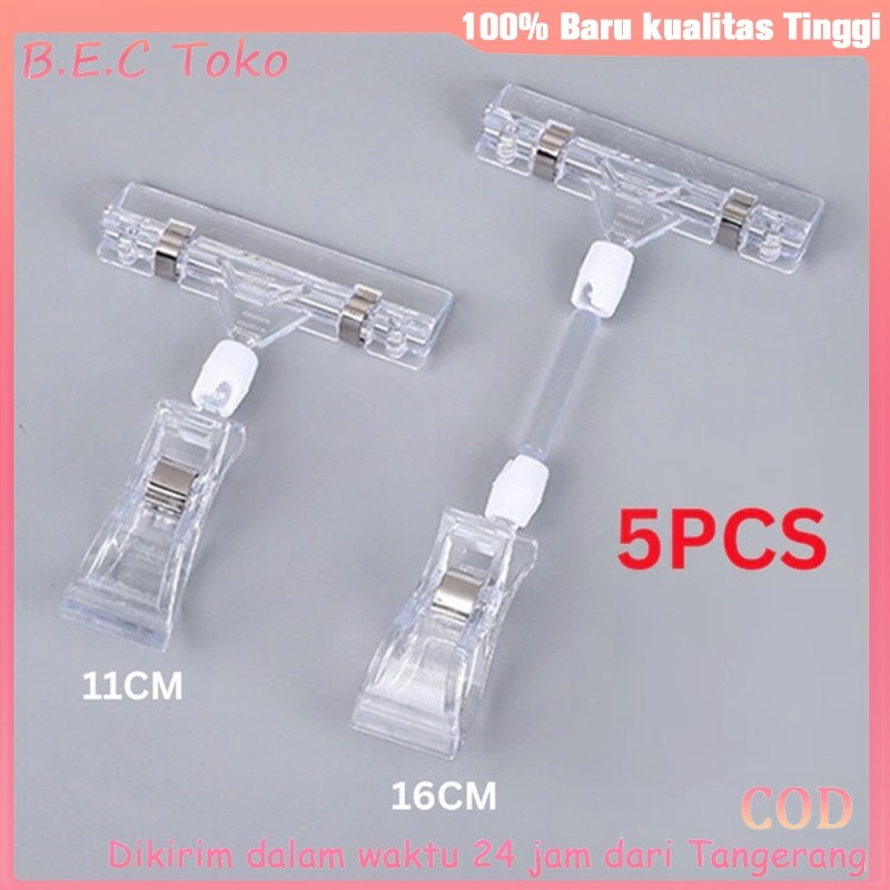 

5PCS Jepitan Harga Penjepit Label Papan Tag Hanger Transparan Penjepit Promo Akrilik Penjepit Price Tag
