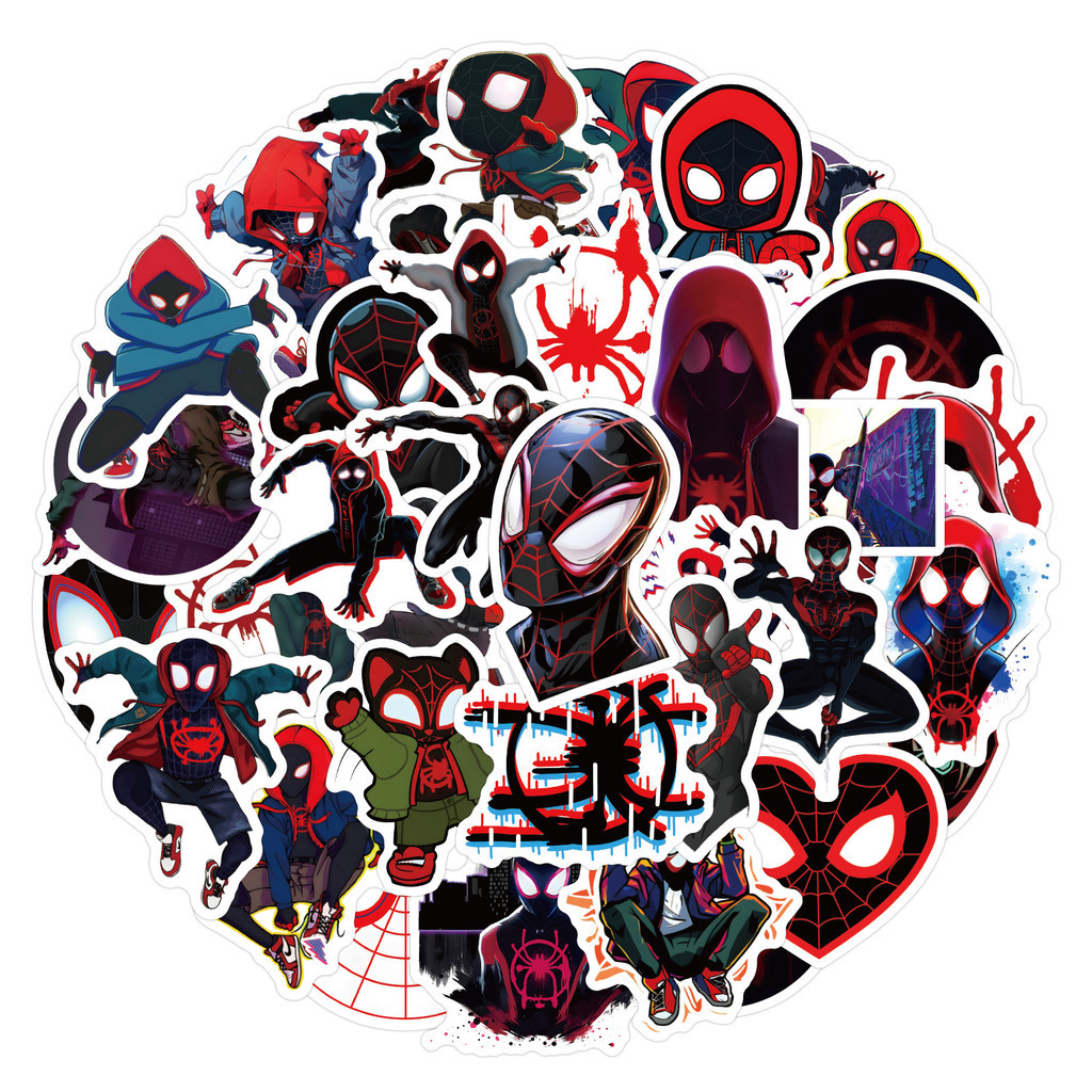 

​50PCS Spider-Verse Street Art Stickers - Miles Morales-Inspired Graffiti Decals for Skateboards, Tech Gear & Sneakers