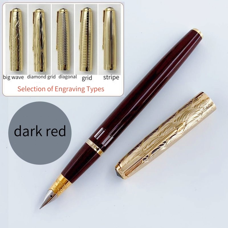 

Yong sheng 601A Metal Carving Pattern Cap Vacumatic Piston Fountain Pen Iridium Wrapped F Nib Ink Pens School Office Stationery