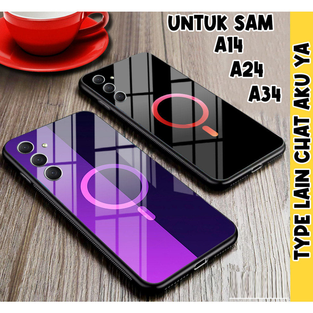 ( JX 54 ) Softcase  Glossy kilau LOGO IPHONE/MOTIF APPLE  Untuk SAMSUNG A14 A24 A34 A54 M23 A23 A53 