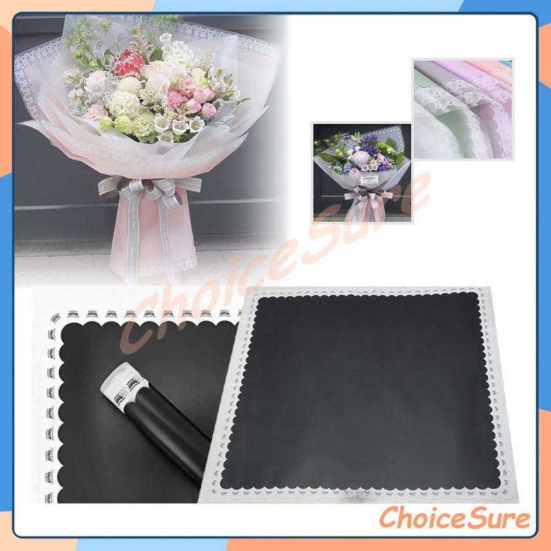 

20 Lembar Kertas Buket Bunga Motif Renda/Motif Brokat Paper Flower Wrapping Paper/Kertas Bunga Cellophane Warna Motif