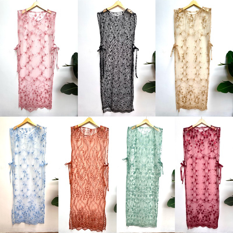 OUTER BROKAT LONG VEST TULLE VEST TILE BROKAT PANJANG MURAH - (Gajian Sale)