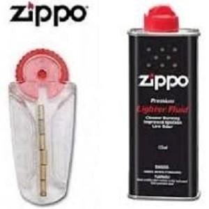 PAKET MINYAK ZIPPO 125ML + BATU + COTTON WICK ZIPPO + RUBBER ORIGINAL - MINYAK