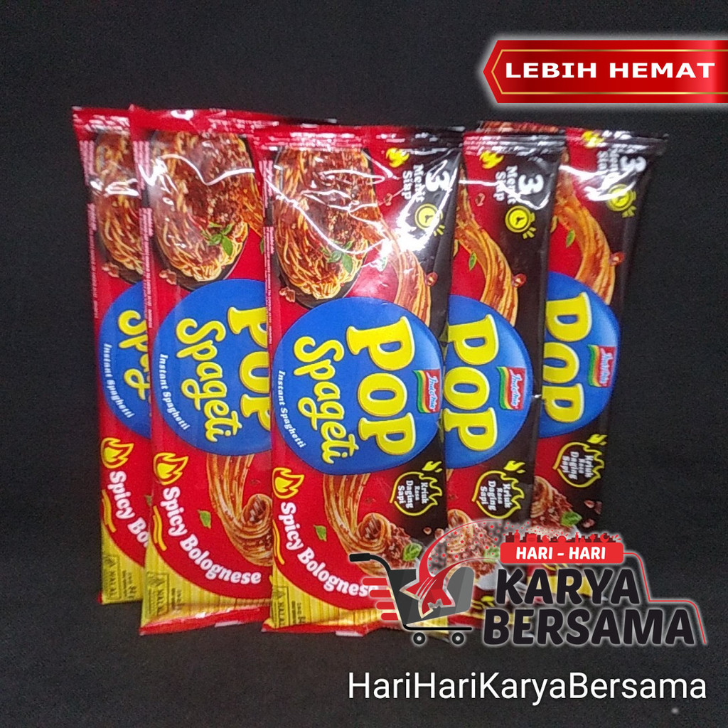 

MAKANAN MI INSTAN INDOMIE POP SPAGETI SPICY BOLOGNESE PACK 5'S X 84GR