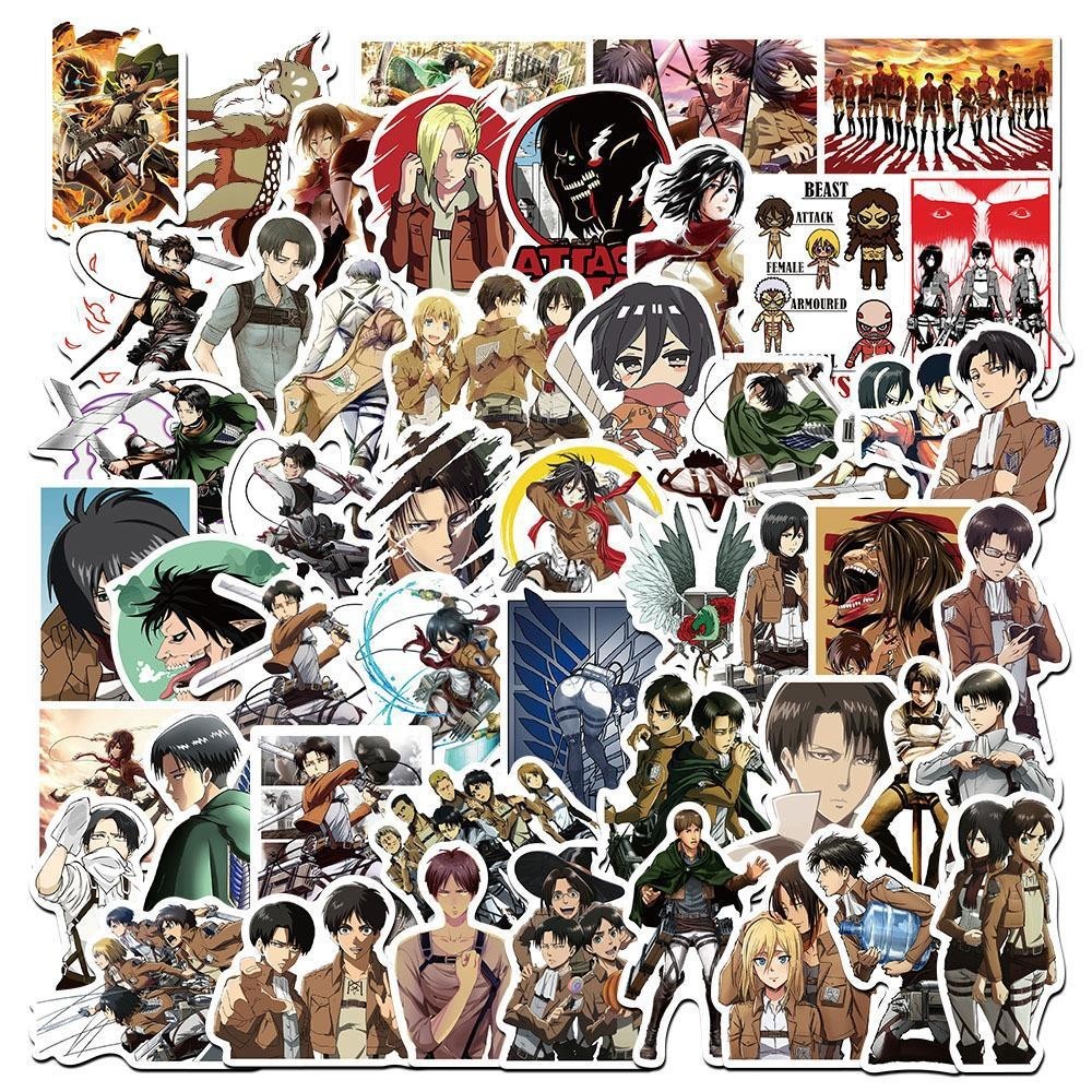 

50 Pcs Japanese Classic Anime Attack on Titan Graffiti Stickers - Waterproof Decals for Luggage, Notebook(Anime Worlds Store)