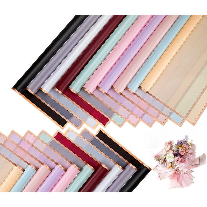 

Ivypaper - {READY BLACK} Flower Wrapping Paper List Gold Solid 1 LEMBAR / Cellophane Kertas Buket / Pembungkus Bunga