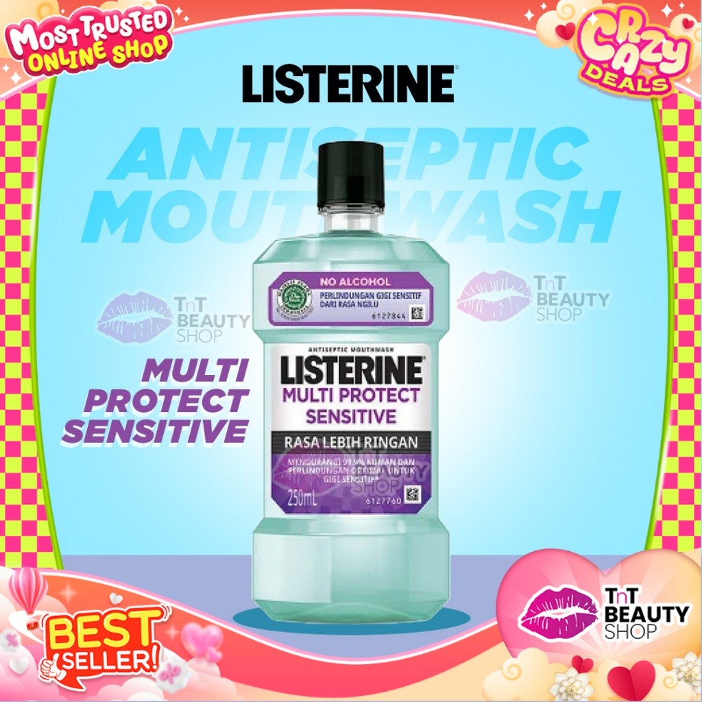 LISTERINE Multi Protect Sensitive Mouthwash / Obat Kumur 250 ML l TnT Beauty Sop