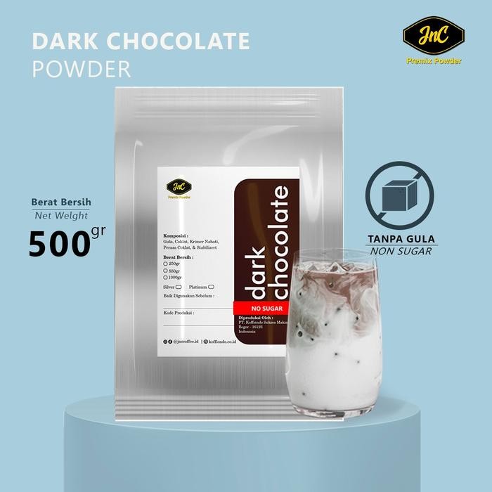 JnC Dark Chocolate Tanpa Gula 500 Gr / Bubuk minuman Dark Coklat