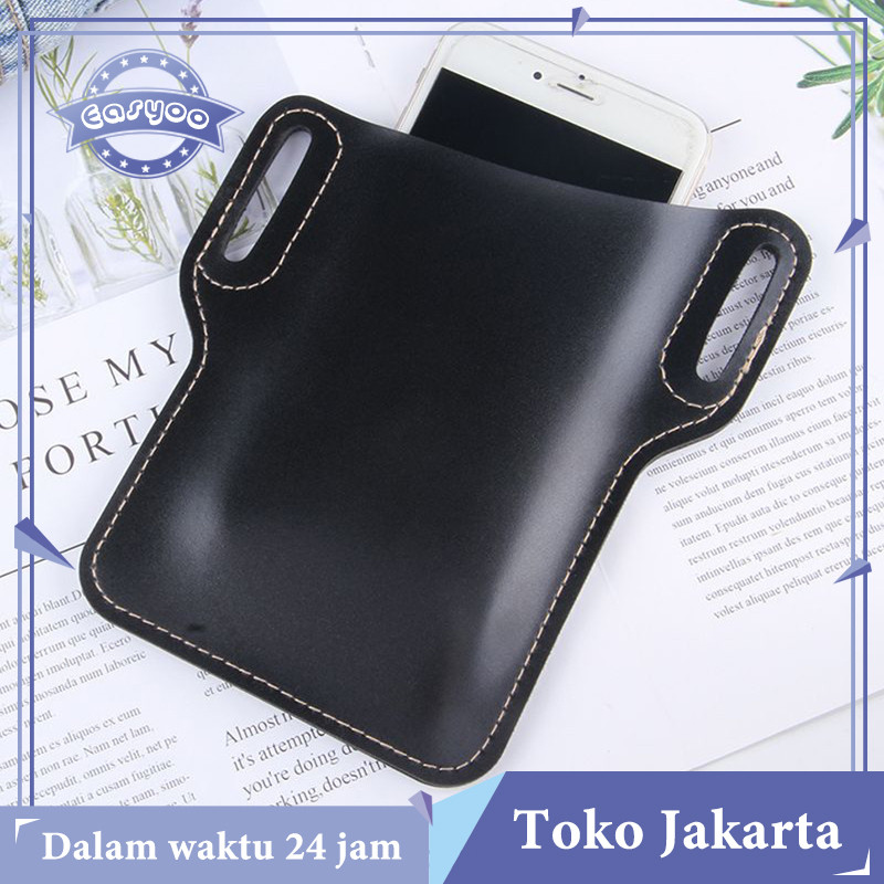 Case Sarung Dompet Bag Tas Tempat Hp Pinggang Sabuk Kulit Universal Untuk Iphone Samsung Xiaomi Oppo