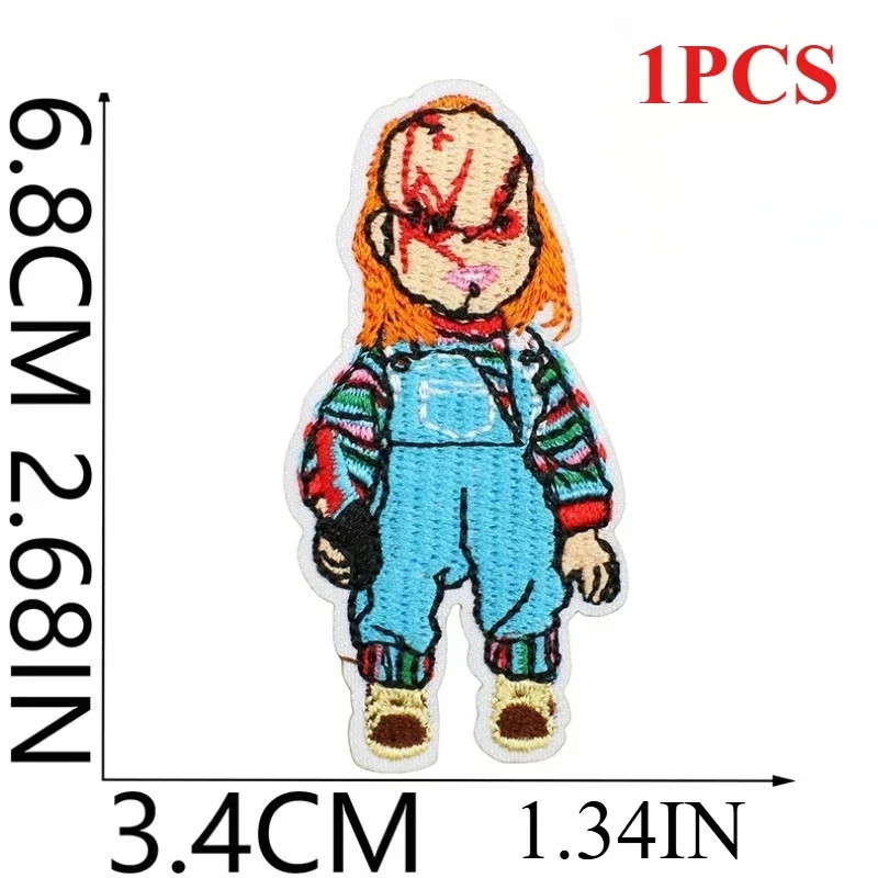 

Horror Doll Embroidery Cloth Sticker Halloween Dress-up Ghost Patch Sticker Ghost Bride Chapter Sticker Costume Accessories
