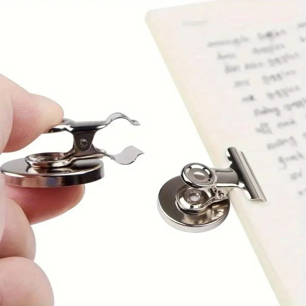 

4Pcs New Stainless Steel Magnet Clip Round Metal Powerful Magnetic Clip Multipurpose Multifunctional Fridge Clips