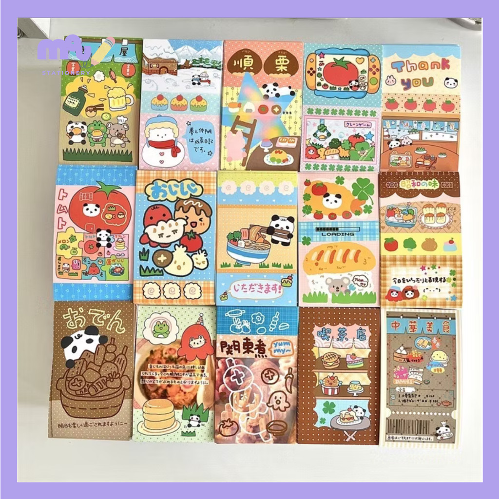 

[MOUMOU] 112 pcs Sticker Seal Aesthetic Japanese Series / Thank You Sticker / Sticker Lucu Kawaii / Sticker Seal Box Packaging