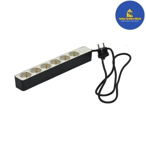 Colokan Listrik Stop Kontak 6 Socket Lubang Ekstensi - Hitam