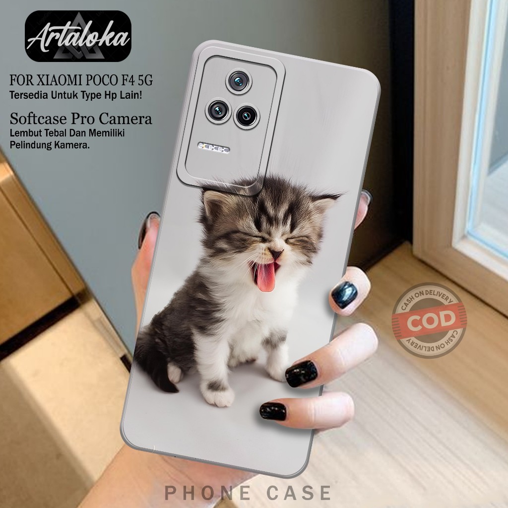 Softcase Hp Xiaomi Poco F4 5G Fashion Case Kucing Case Poco F4 5G Silikon TPU Pro Camera Casing Poco