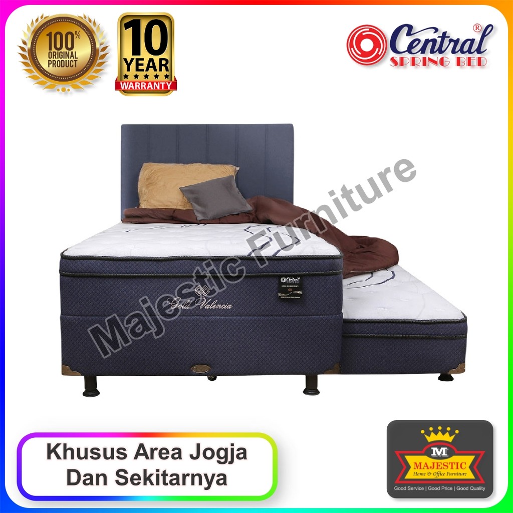 Set Spring Bed 2-in-1 Central Gold Valencia - Dakota - 90/100/120/ - Jogja (Garansi 10 Tahun, Feel M