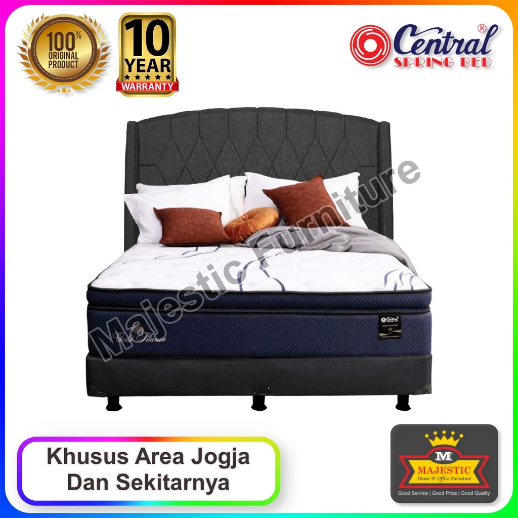 Set Spring Bed Central Gold Titania - Cellini Serela - 90/100/120/160/180/200 - Jogja (Tebal 35 cm,