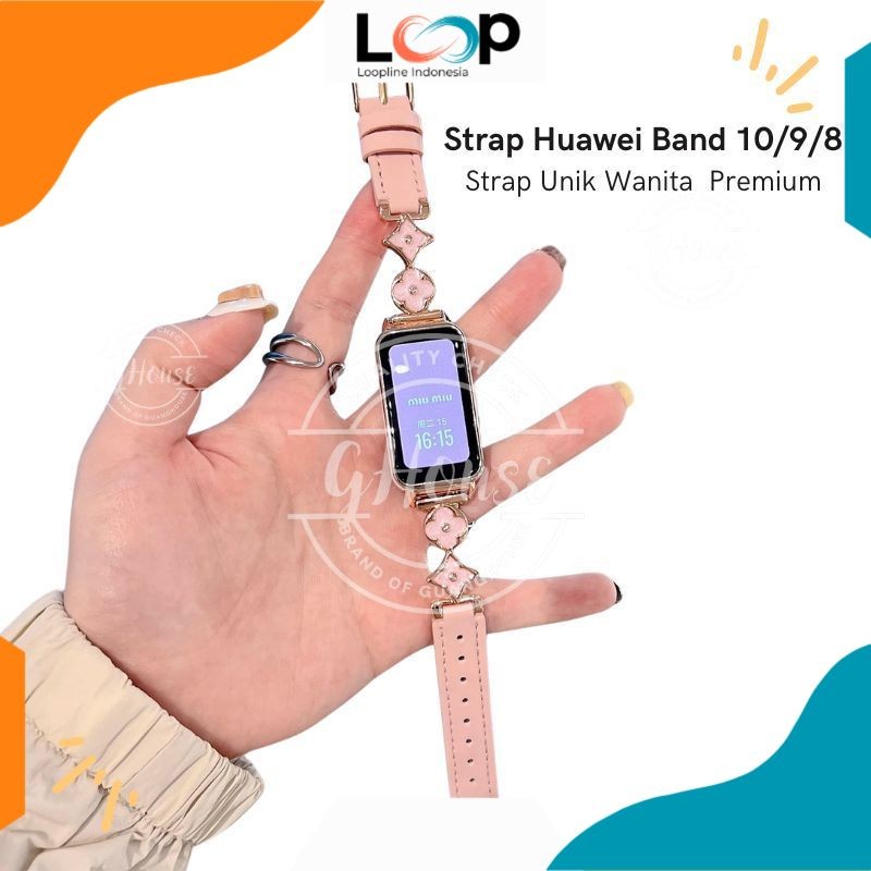 Loopline Strap Huawei Band 10 Kulit Wanita - Huawei Band 9 / Band 8 Aksesoris Tali Jam Cewek Fashion
