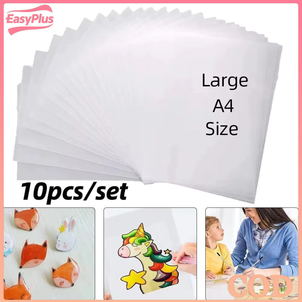 

10pcs DIY Kertas Shrink/Shrinky Dink Plastic / Heat Shrink Sheets / Kertas Heat Shrink 20*29cm - Easyplus