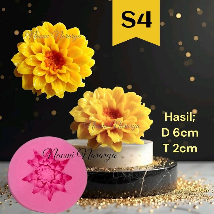 Cetakan Silikon Puding coklat Bunga Seruni B S4 Seruni Kecil Sedang - S4