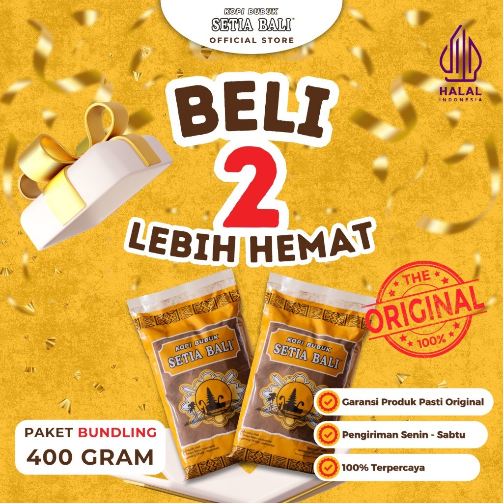 

Paket Hemat Kopi Bubuk Setia Bali 400 gram 2 Pcs