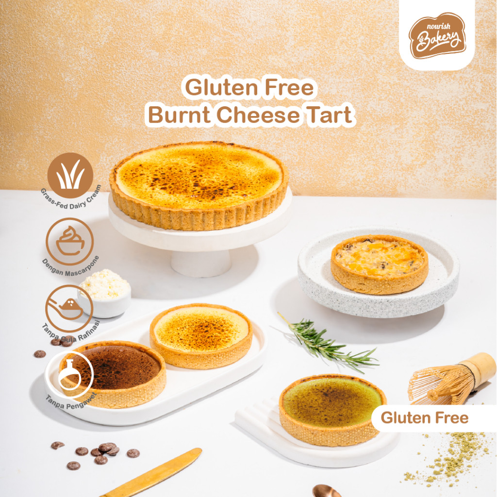 

Gluten Free Burnt Cheese Tart with Mascarpone & Grass-Fed Cream Cheese (D:10cm)