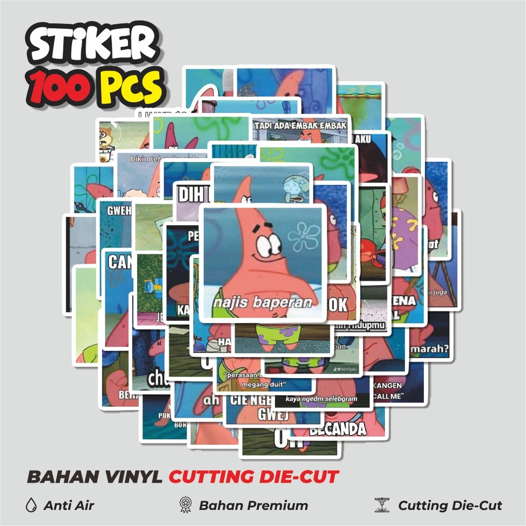 

Terbaru! 50 pcs Stiker Patrick Meme V5 Dekorasi Lucu Kreatif untuk Notebook, Skateboard, HP