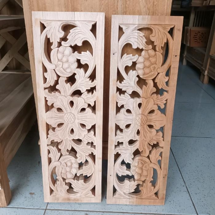 Ornamen Ukir Ukiran Kayu Loster Kusen Pintu Lisplang Boven Jendela 20x60 cm PGR