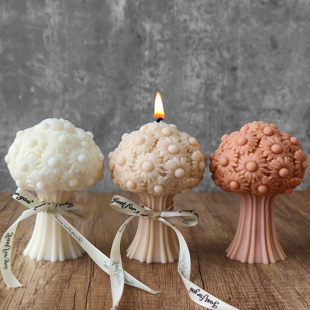 

Daisy Bouquet Shape Silicone Mold for Scented Candle Sunflower Gypsum Making Plant Resin Moulds Wedding Decor Mother's Day Gifts