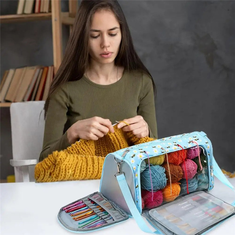 BSEVB-Yarn Bags For Crocheting Yarn Bag Organizer Portable Knitting Organizer Multipurpose Crochet P