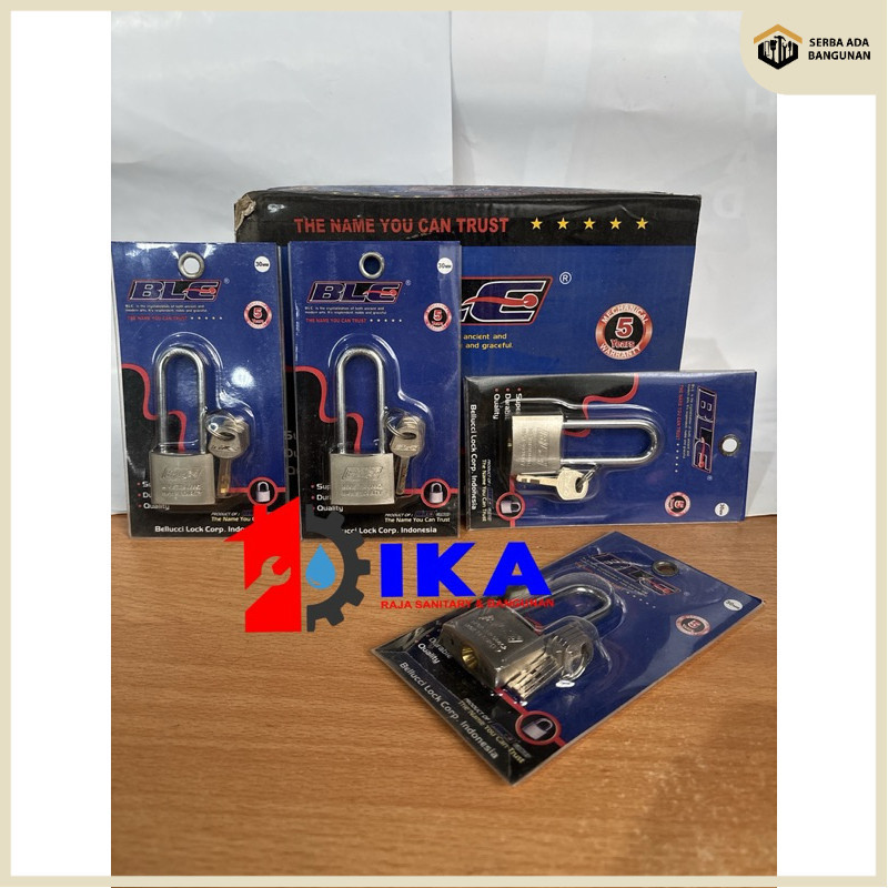 SAB Grosir 1 Box = 12 Pcs Gembok nickel nekel Bellucci 30 Panjang Long / GARANSI 5 TAHUN Gembok kunc