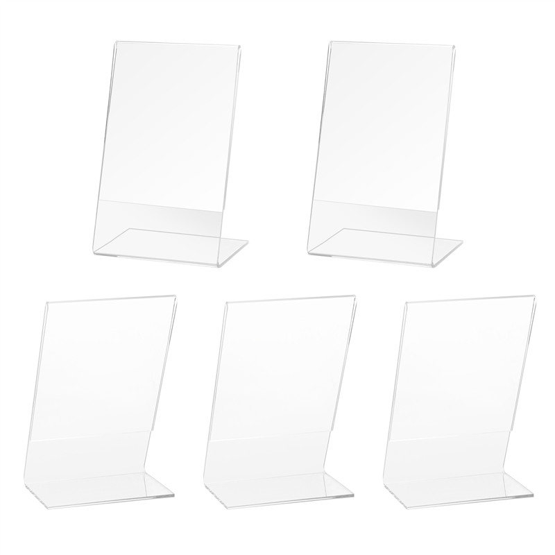 

ABNL 5Pcs Office Acrylic Display Leaflet Stands Counter Plastic Message Board Menu COLLEGE Holder For Business Poster
