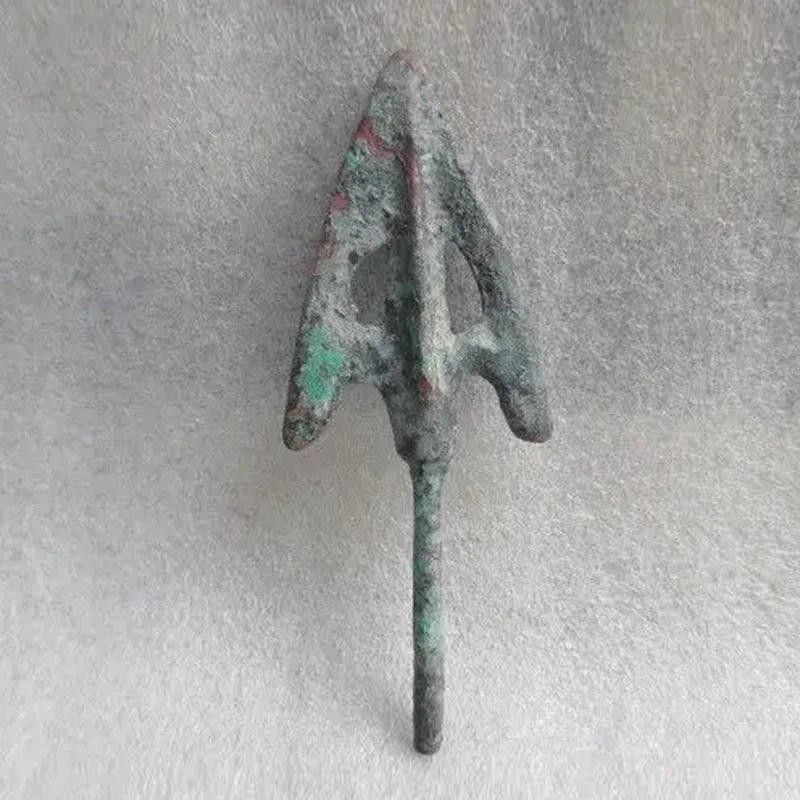 3 x 8 cm * / China ancient Bow and arrow head sword collection copper statue