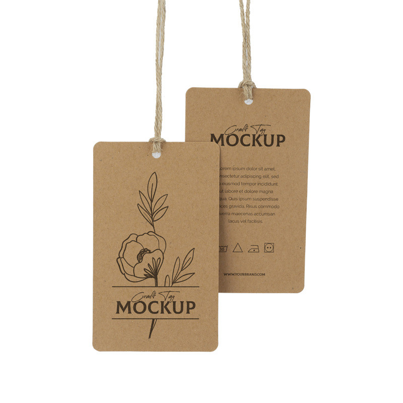 

Custom Eco-Friendly Recycled Cardboard Label 350/600GSM Printed/Embossed Logo Kraft Paper Hang Tags for Clothing Bag Shoes