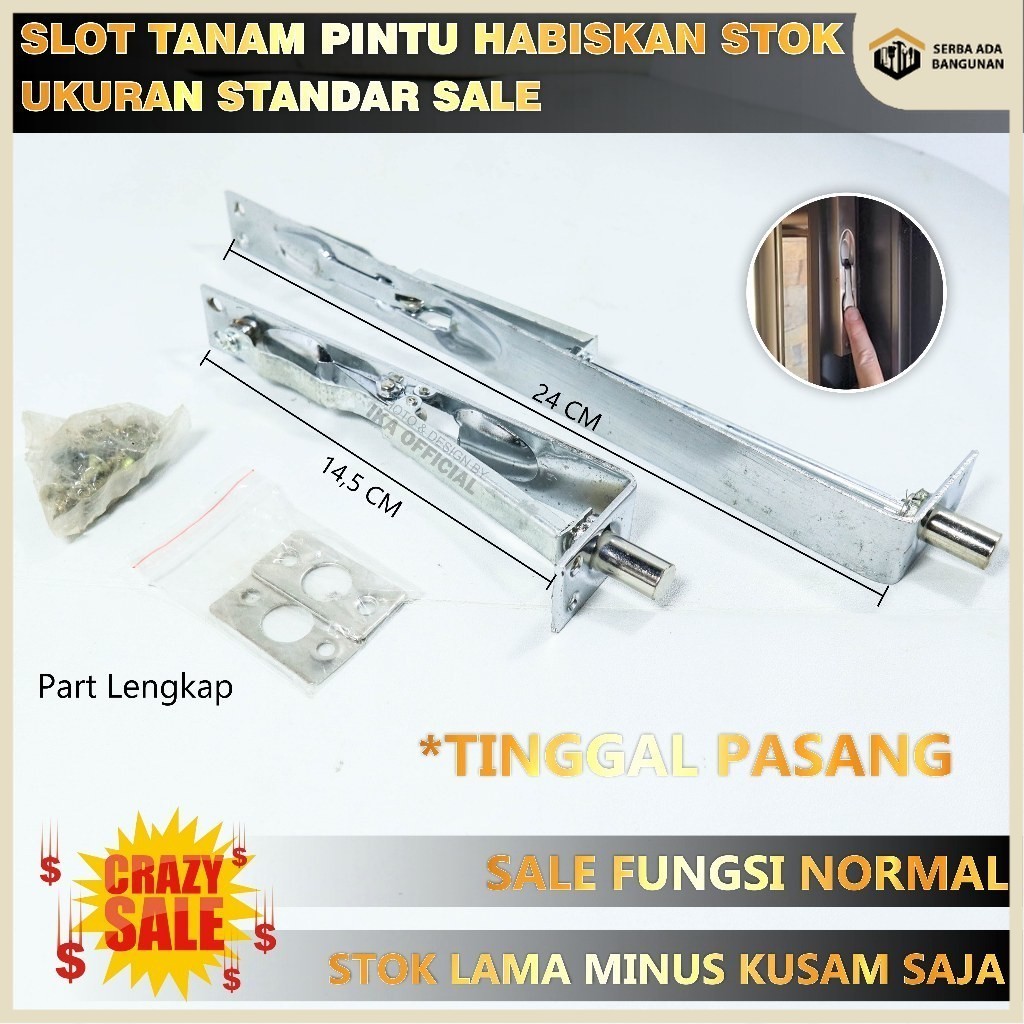 SAB CRAZY SALE Grendel Tanam Slot Selot Pintu STAINLESS STEEL / Grendel Tanam Pintu Kayu Slot Tanam 